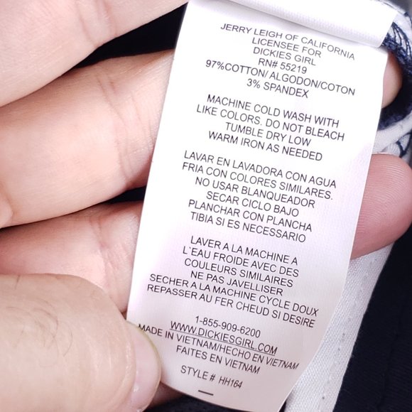 Dickies Girl Junior Navy Blue 5 Pocket Classic Skinny Low Rise Pants HH164 0-9 - Picture 10 of 10